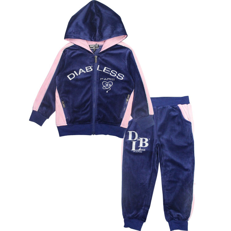 Picture of LOB1206-VELVET FEEL GIRLS TRACKSUIT / JOGGING (4-15YEARS)